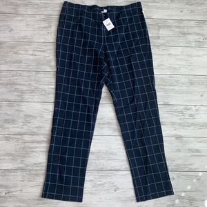 J Jill Blue Plaid Pull On Pants 6P, 8P, 12P NWT